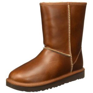 Ugg Classic Short Leather Boots Chestnut Womens Size 6